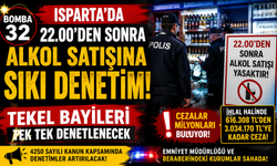 ISPARTA’DA 22.00’DEN SONRA ALKOL SATIŞINA SIKI DENETİM TEKEL BAYİLERİ TEK TEK DENETLENECEK