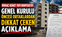 Mohaç Konut Yapı Kooperatifi Genel Kurulu  Öncesi Ortaklardan Dikkat Çeken Açıklama