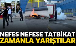 Nefes nefese tatbikat! Zamanla yarıştılar