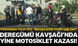 Deregümü kavşağında yine motosiklet kazası!