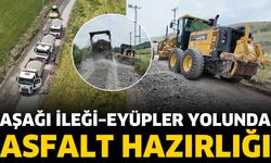 Aşağı İleği–Eyüpler Yolunda Asfalt Hazırlığı