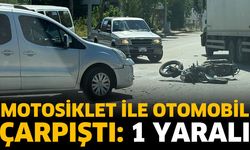 Motosiklet ile otomobil çarpıştı: 1 yaralı