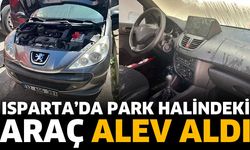 Park halindeki araç alev aldı