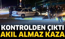 Otomobil kaldırıma çıktı
