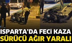Isparta’da feci kaza sürücü ağır yaralı