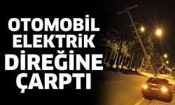 Otomobil elektrik direğine çarptı