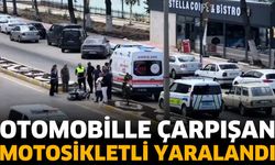 Otomobille çarpışan motosikletli yaralandı