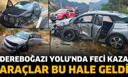 Dereboğazı Yolu'nda feci kaza Araçlar Bu Hale Geldi