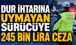Dur ihtarına uymayan sürücüye şok ceza