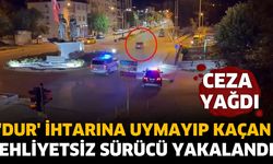 'Dur' ihtarına uymayıp kaçan ehliyetsiz sürücü yakalandı