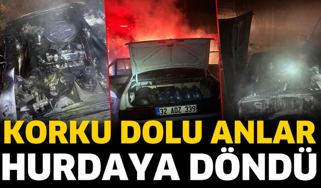 Isparta’da otomobil hurdaya döndü