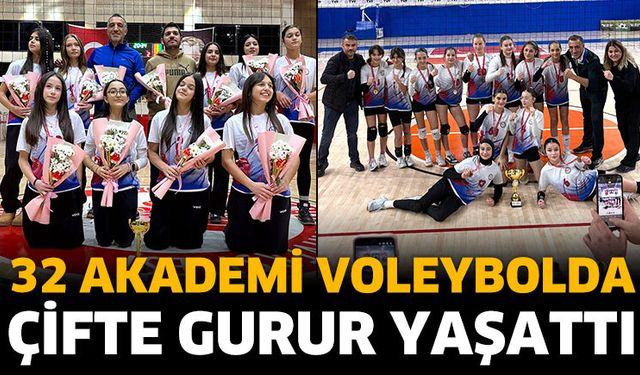 32 Akademi Voleybolda Çifte Gurur Yaşattı