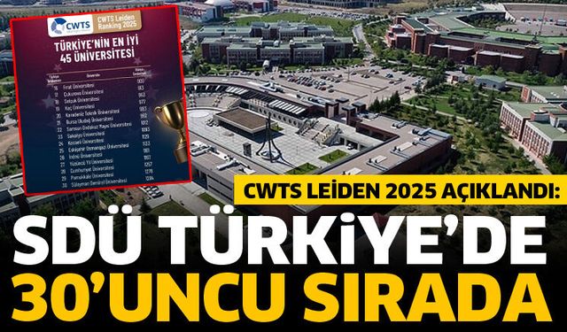 SDÜ, Türkiye’de 30’uncu sırada
