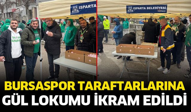 Bursaspor taraftarlarına gül lokumu ikram edildi