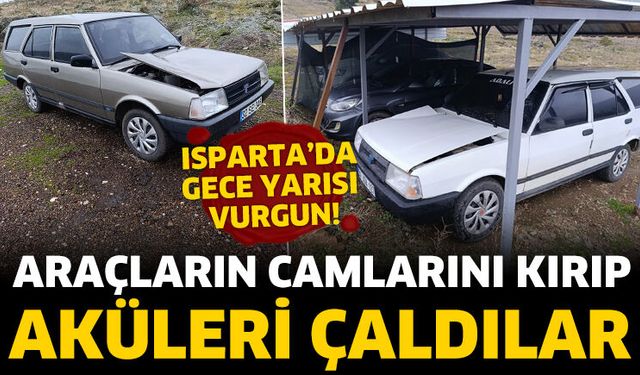 Araçların camlarını kırıp aküleri çaldılar