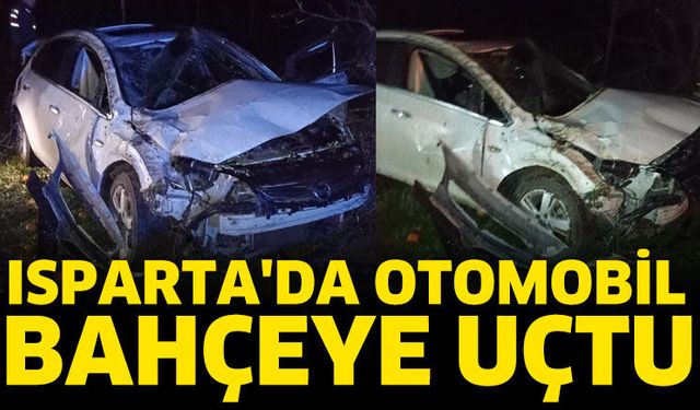 Otomobil bahçeye uçtu