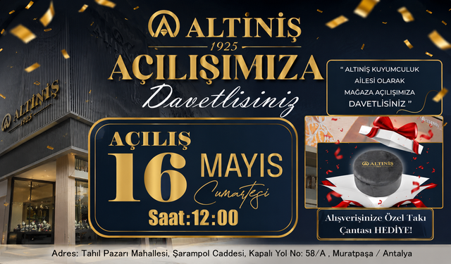 ALTINİŞ KUYUMCULUK YENİ MAĞAZASINI GÖRKEMLİ BİR AÇILIŞLA HİZMETE AÇIYOR