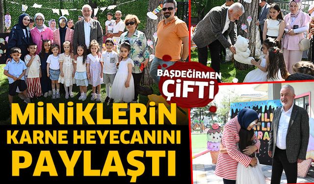 Başdeğirmen çifti, miniklerin karne heyecanını paylaştı