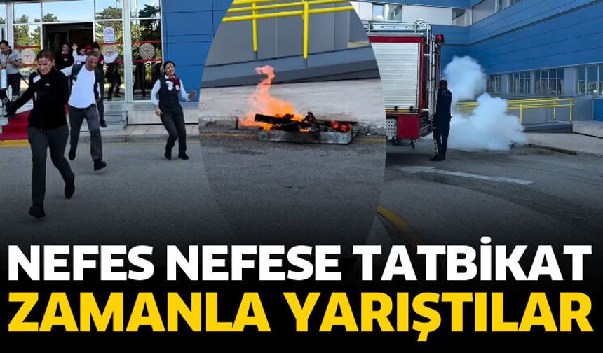 Nefes nefese tatbikat! Zamanla yarıştılar