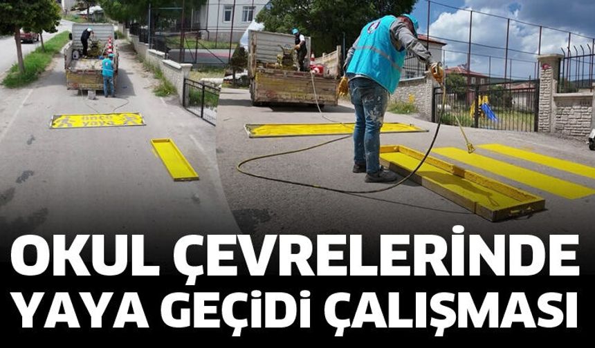 Okul çevrelerinde yaya geçidi çalışması