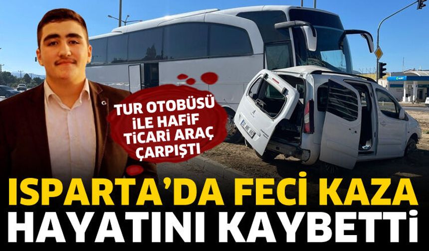 Tur otobüsü ile hafif ticari araç çarpıştı 1 ölü