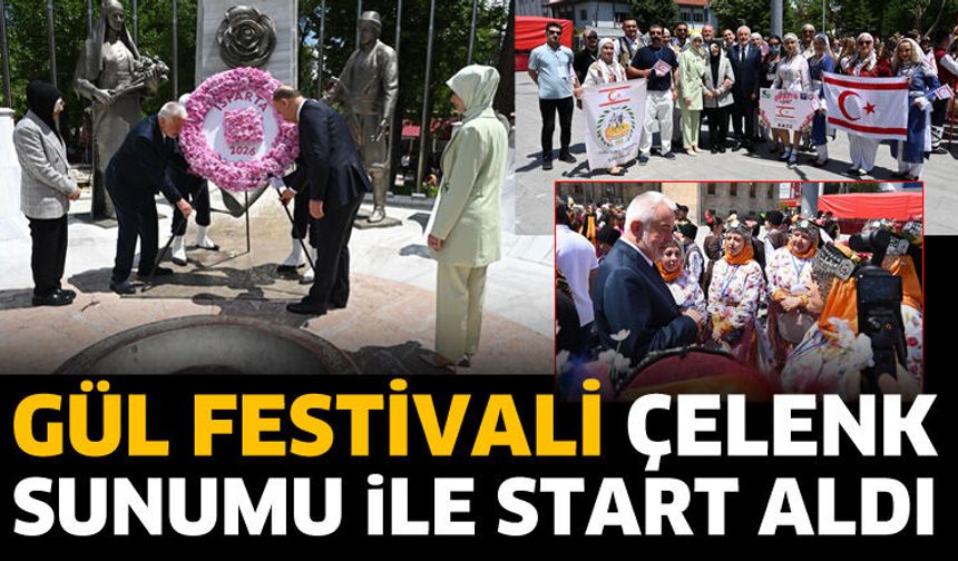 Gül festivali çelenk sunumu ile start aldı