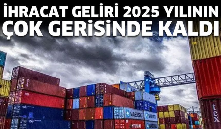İhracat geliri 2025 yılının çok gerisinde kaldı