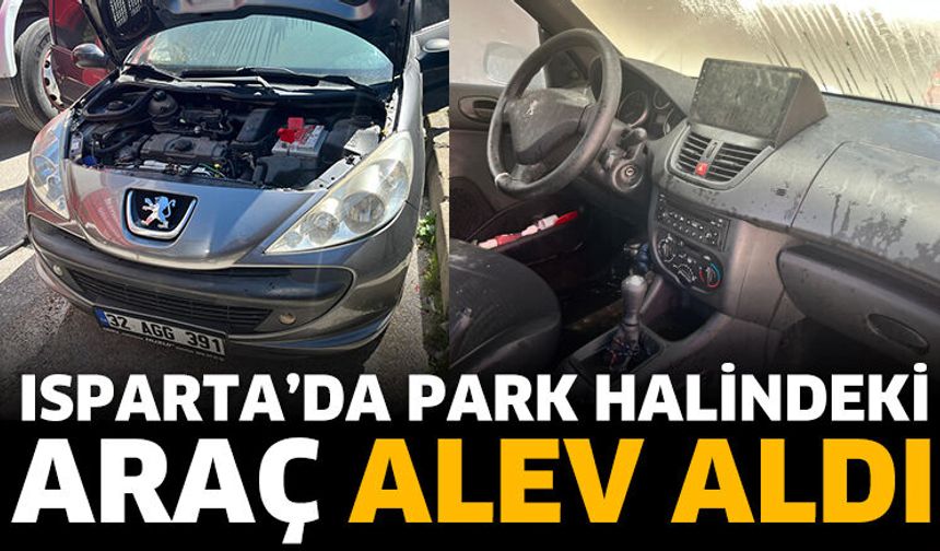 Park halindeki araç alev aldı