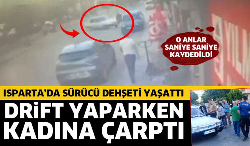 Drift yaparken kadına çarptı