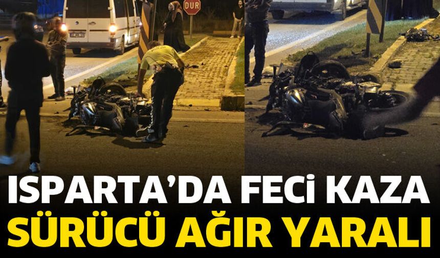 Isparta’da feci kaza sürücü ağır yaralı