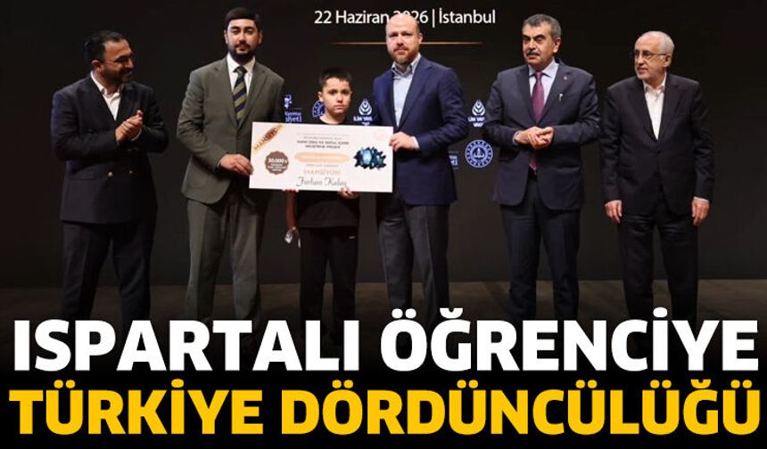 Ispartalı öğrenciye Türkiye dördüncülüğü