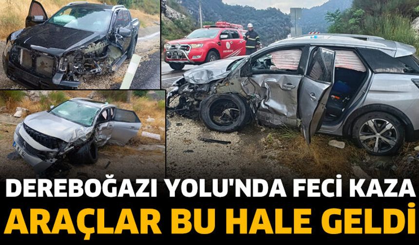 Dereboğazı Yolu'nda feci kaza Araçlar Bu Hale Geldi