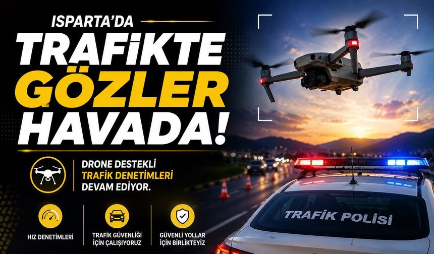 Isparta’da drone destekli trafik ve hız denetimleri