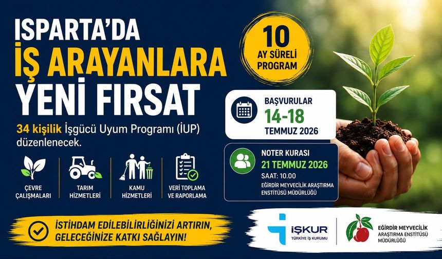 Isparta'da 34 Kişiye İş Fırsatı
