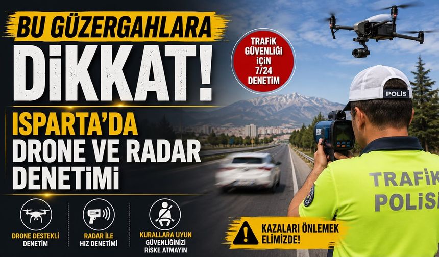 Isparta’da drone ve radar denetimi