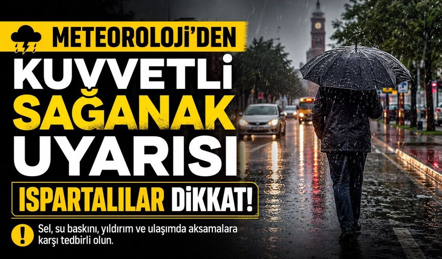 Meteoroloji'den Isparta için kuvvetli yağış uyarısı